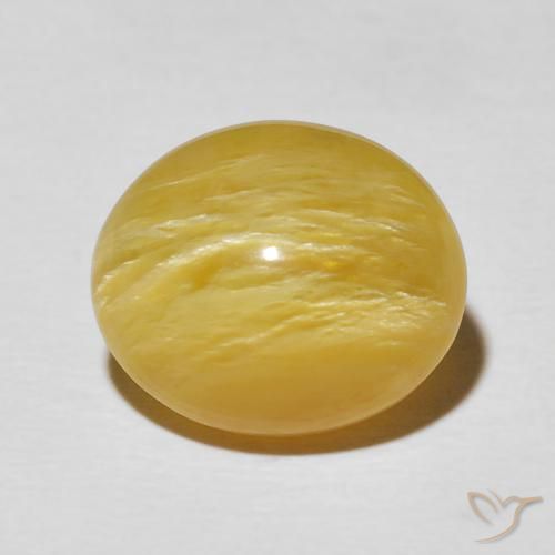 6.36ct 天然 金橙色 猫眼蛋白石, 椭圆形, 不透明