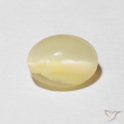0.88ct 天然 浅拉古纳黄 猫眼蛋白石, 椭圆形, 不透明