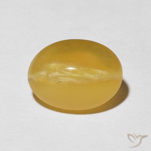 5.81ct 天然 金橙色 猫眼蛋白石, 椭圆形, 不透明