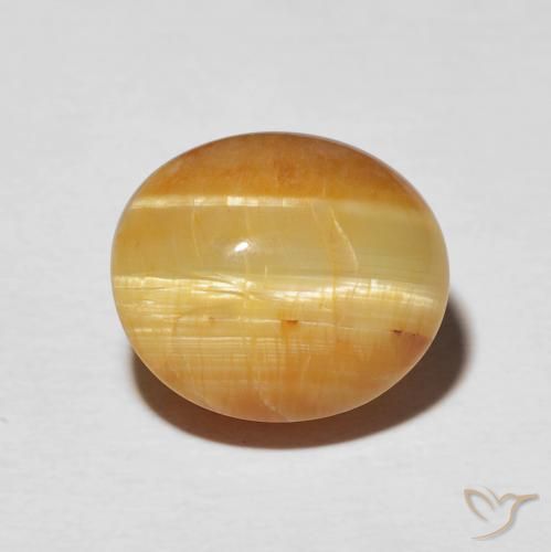 7.16ct 天然 金棕色 猫眼蛋白石, 椭圆形, 不透明