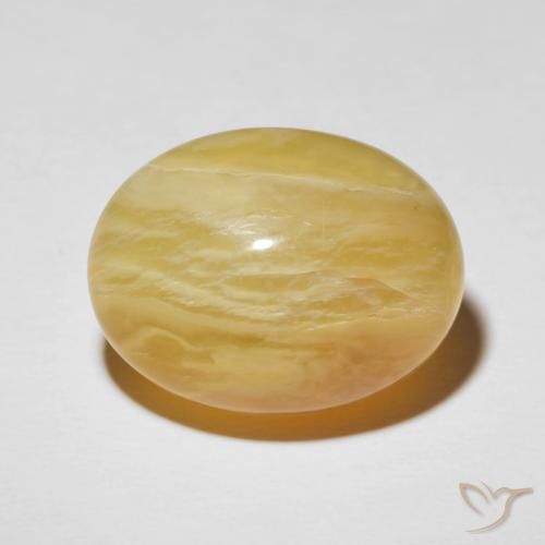 20.55ct 天然 中黄色 猫眼蛋白石, 椭圆形, 不透明