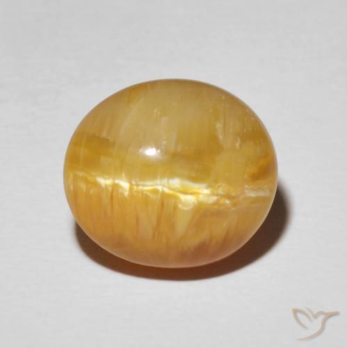 7.94ct 天然 金棕色 猫眼蛋白石, 椭圆形, 不透明