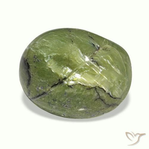 5.40克拉天然多色Cat's Eye Opal，椭圆形切割，13.4×10.5毫米，不透明
