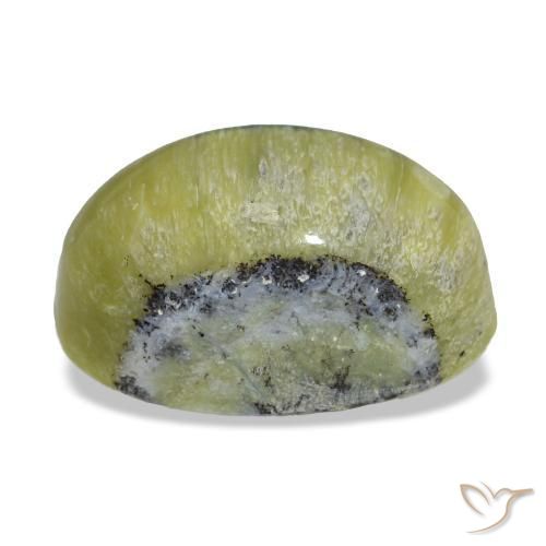 4.62克拉天然绿色Cat's Eye Opal，椭圆形切割，13.1×8.1毫米，不透明