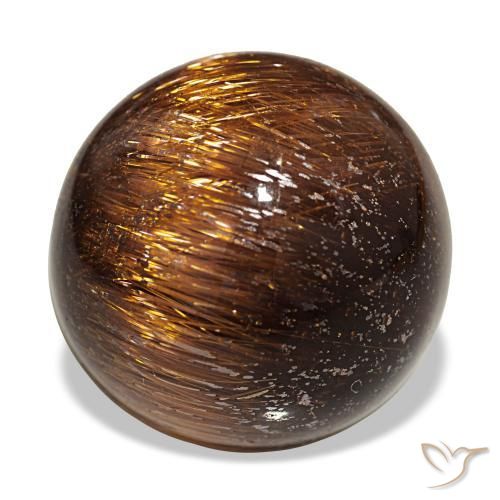 19.68克拉天然橙色Cat's Eye Rutile Quartz，圆形切割，16.42毫米，不透明