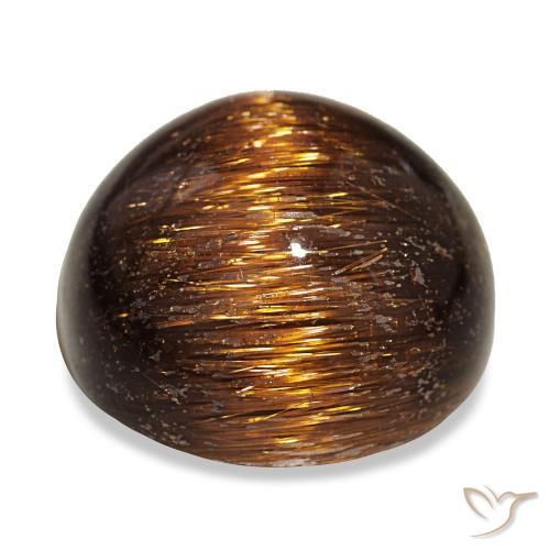 19.68克拉天然橙色Cat's Eye Rutile Quartz，圆形切割，16.42毫米，不透明