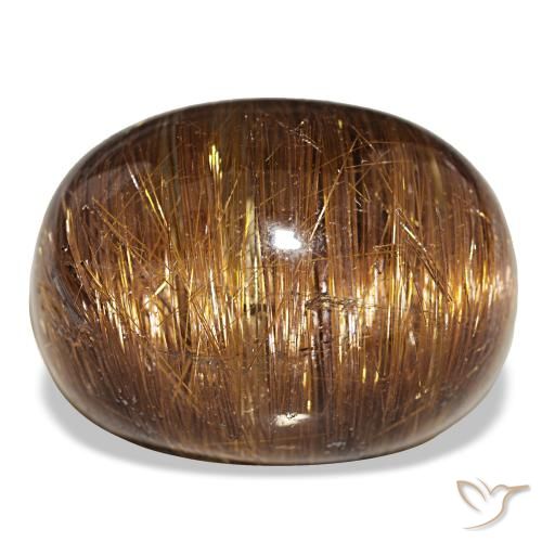 44.01克拉天然橙色Cat's Eye Rutile Quartz，椭圆形切割，24.1×18.2毫米，半透明