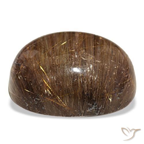 44.01克拉天然橙色Cat's Eye Rutile Quartz，椭圆形切割，24.1×18.2毫米，半透明