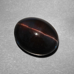 9.21克拉天然棕色Cat's Eye Scapolite，椭圆形切割，14.6×11.5毫米，半透明