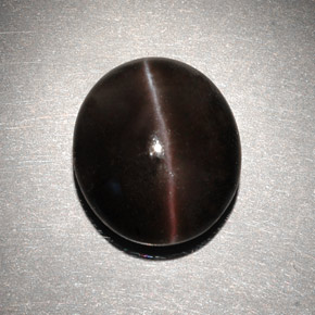 6.82克拉天然棕色Cat's Eye Scapolite，椭圆形切割，13×11.2毫米，半透明