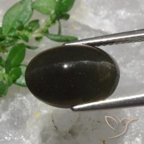 6.38克拉天然猫眼方柱石，椭圆形切割，半透明