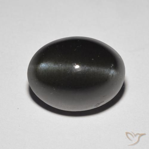 5.85ct 天然 黑巧克力棕 猫眼方柱石, 椭圆形, 半透明