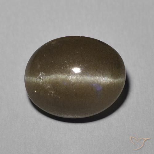 5.81ct 天然 中褐色 猫眼方柱石, 椭圆形, 半透明, Photo A