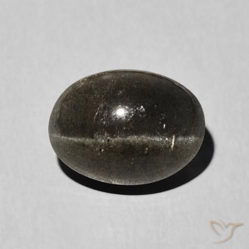 3.41ct 天然 黑色 猫眼方柱石, 椭圆形, 半透明