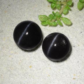 3.83克拉天然猫眼方柱石，圆形切割，半透明