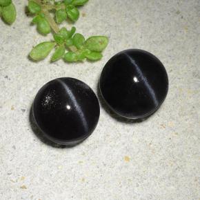 3.83克拉天然猫眼方柱石，圆形切割，半透明