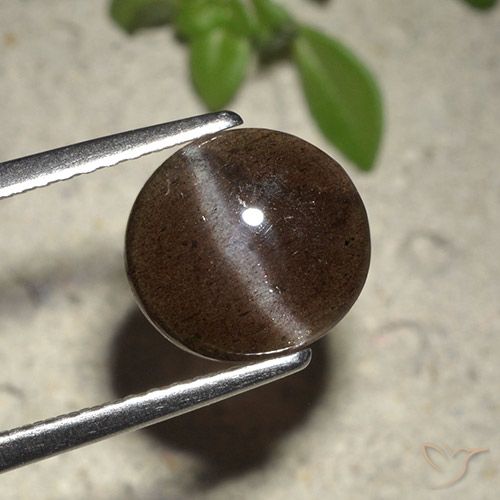 2.01克拉天然猫眼方柱石，圆形切割，半透明