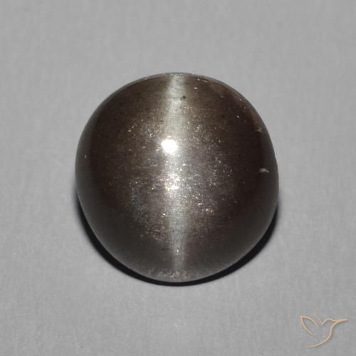 2.28ct 天然 暖黑色 猫眼方柱石, 圆形的, 半透明