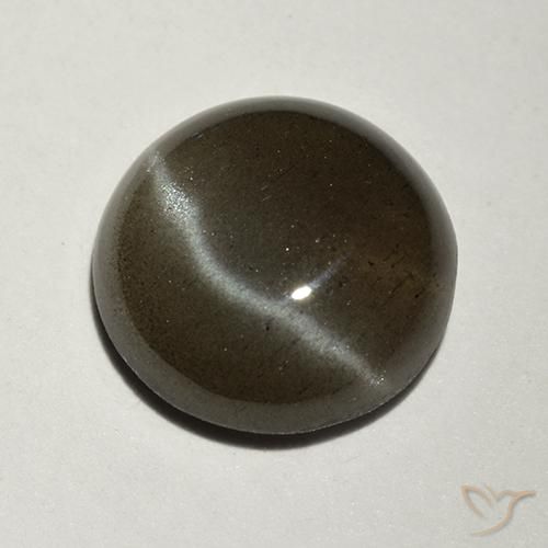 2.34克拉天然猫眼方柱石，圆形的，半透明