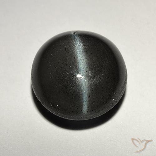 2.82ct 天然 黑色 猫眼方柱石, 圆形的, 半透明