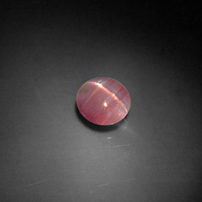 1.04克拉天然粉色Cat's Eye Tourmaline，透明，6.6×6.3毫米，透明/半透明