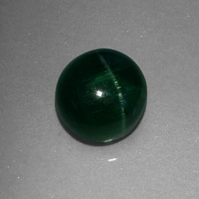 2.43克拉天然绿色Cat's Eye Tourmaline，透明，7.14毫米，透明/半透明