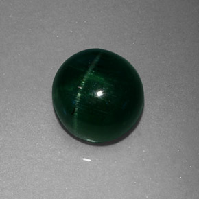 2.43克拉天然绿色Cat's Eye Tourmaline，透明，7.14毫米，透明/半透明