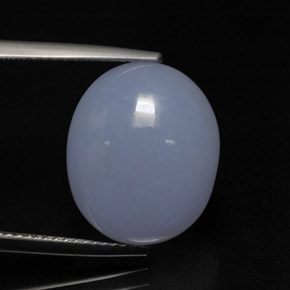 11.41克拉天然玉髓，椭圆形切割，15.5×12.9毫米，半透明
