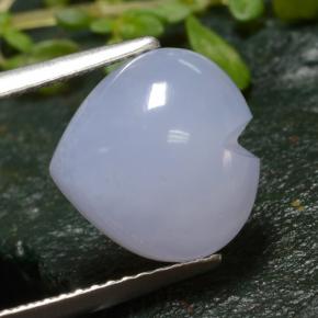 4.07克拉天然紫罗兰色玉髓，心形，11.1×10.8毫米，半透明
