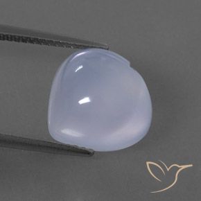 6.46ct 天然 浅蓝紫色 玉髓, 心形, 透明/半透明