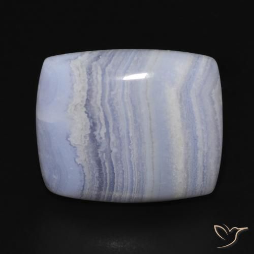 22.40ct 天然 淡紫蓝色 玉髓, 软垫, 不透明