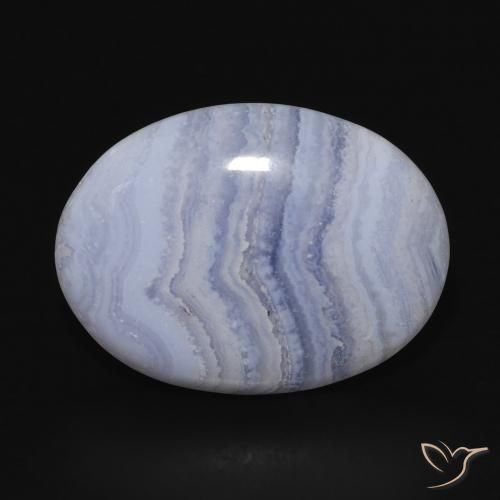 13.27ct 天然 淡紫蓝色 玉髓, 椭圆形, 不透明