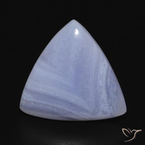 16.10ct 天然 淡紫蓝色 玉髓, 胖三角形, 不透明