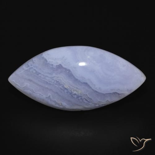 20.64ct 天然 紫罗兰蓝色 玉髓, 榄尖形, 不透明
