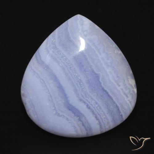 17.84ct 天然 浅蓝色 玉髓, 梨形, 不透明