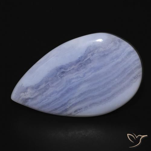 17.03ct 天然 紫罗兰蓝色 玉髓, 梨形, 不透明