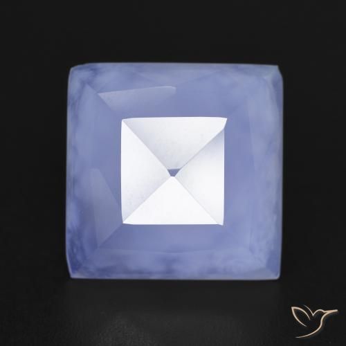 6.90ct 天然 紫蓝色 玉髓, 正方形, 半透明