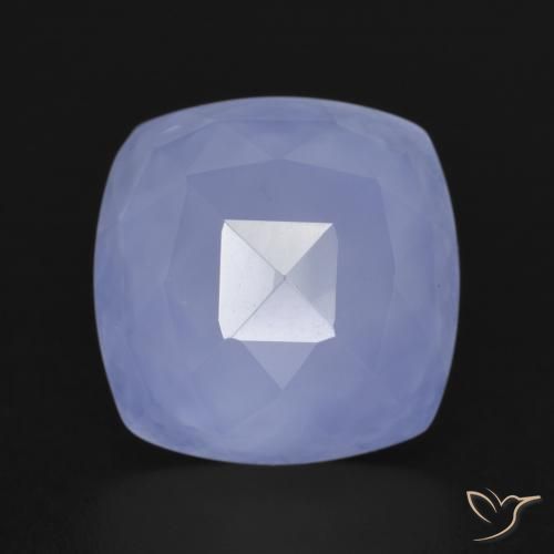 7.19ct 天然 紫蓝色 玉髓, 软垫, 半透明