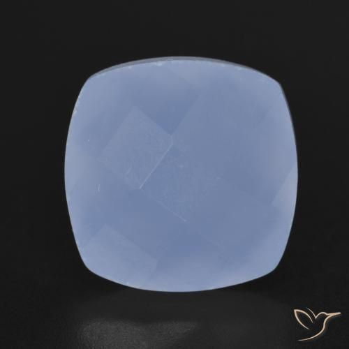 7.48ct 天然 紫蓝色 玉髓, 软垫, 半透明