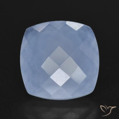 5.40ct 天然 紫蓝色 玉髓, 软垫, 半透明