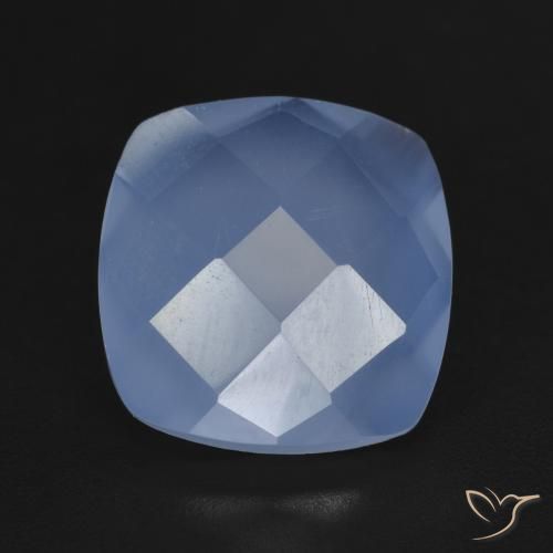 5.21ct 天然 紫蓝色 玉髓, 软垫, 半透明