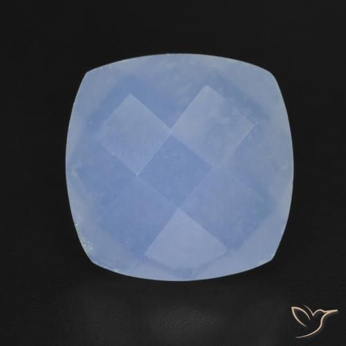 5.42ct 天然 紫蓝色 玉髓, 软垫, 半透明