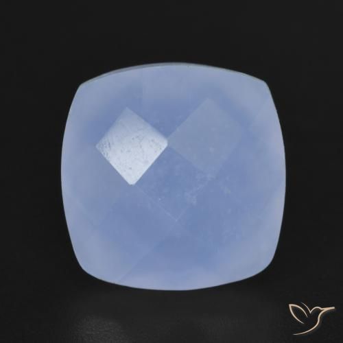 6.76ct 天然 紫蓝色 玉髓, 软垫, 半透明