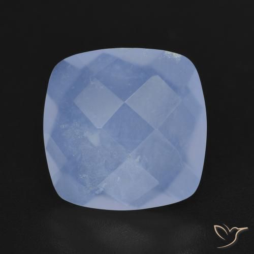 4.73ct 天然 紫蓝色 玉髓, 软垫, 半透明