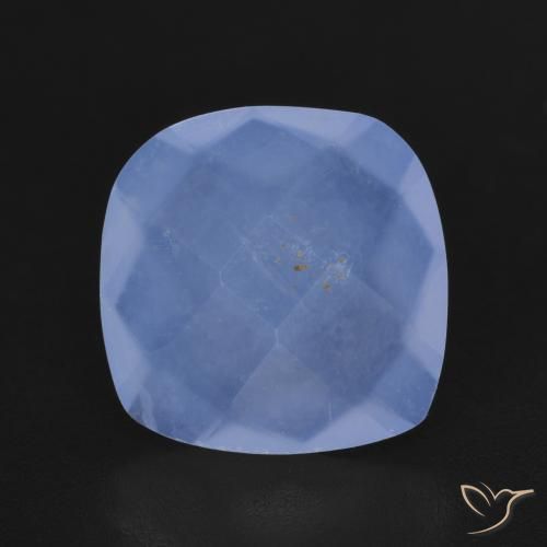 4.34ct 天然 紫蓝色 玉髓, 软垫, 半透明
