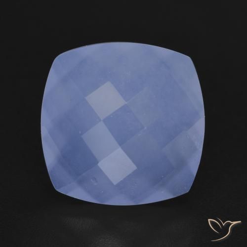 5.72ct 天然 紫蓝色 玉髓, 软垫, 半透明