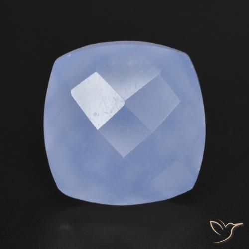 6.55ct 天然 紫蓝色 玉髓, 软垫, 半透明