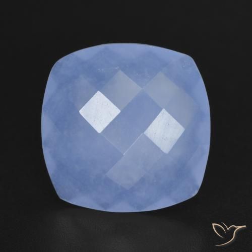4.91ct 天然 紫蓝色 玉髓, 软垫, 半透明