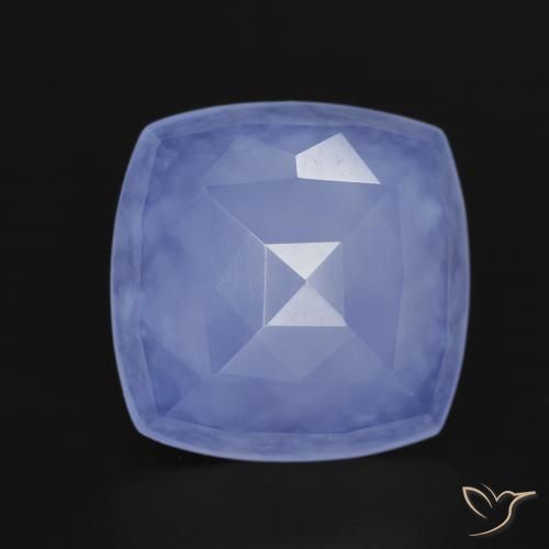5.91ct 天然 淡紫蓝色 玉髓, 软垫, 半透明