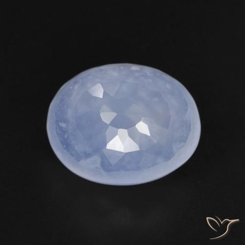 2.88ct 天然 淡紫蓝色 玉髓, 椭圆形, 透明